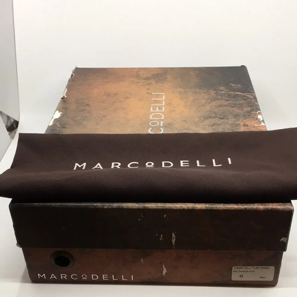 Marco Delli Tyler Ankle Boots mahogany suede and British tan leather Sz EU 42 M9